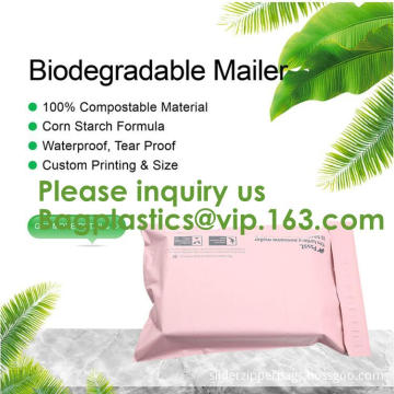 Compostable biodegradable packaging mailing bag with handle,Biodegradable compostable plastic courier shipping envelope